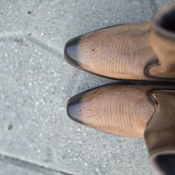 Roper Western Boots Womens 6.5 Ankle Shorty Dusty Brown - Picture 4 of 14
